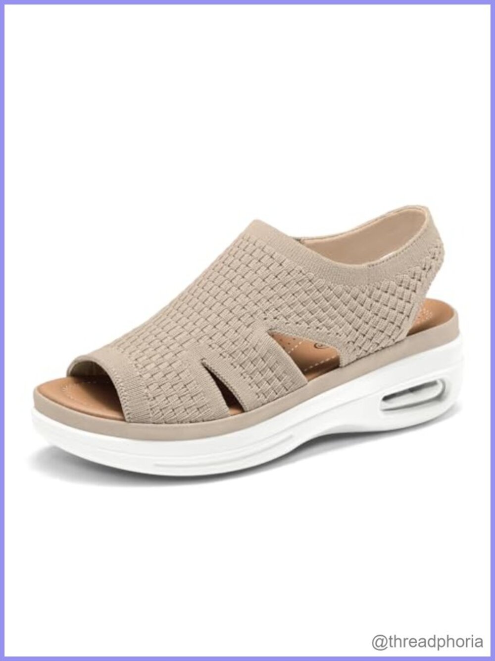 Women's Comfortable Walking Sandals Slip-On Air Cushion Platform Sole